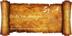 Szűcs Andrea névjegykártya